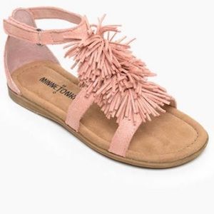 Minnetonka Sandals Eloise Fringe Suede Pom Pom Blush Toddler 11